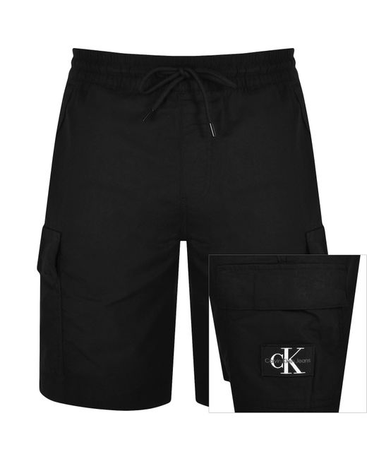 Calvin Klein Black Jeans Cargo Shorts for men