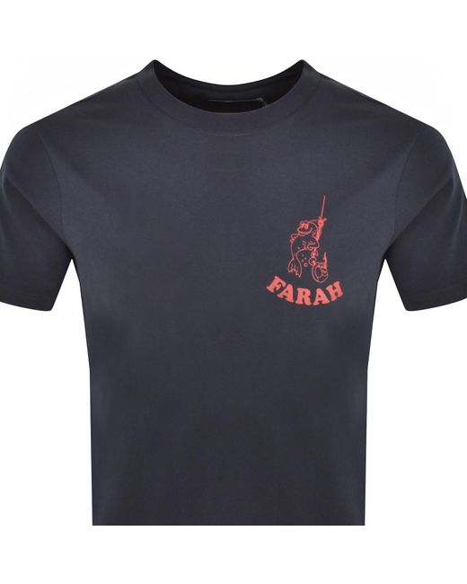 Farah Blue Stockwell Graphic T Shirt for men