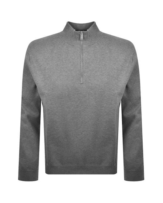 Calvin Klein Gray Quarter Zip Jumper for men