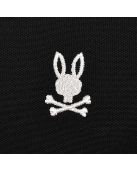Psycho Bunny Black Textured Collar Polo T Shirt for men