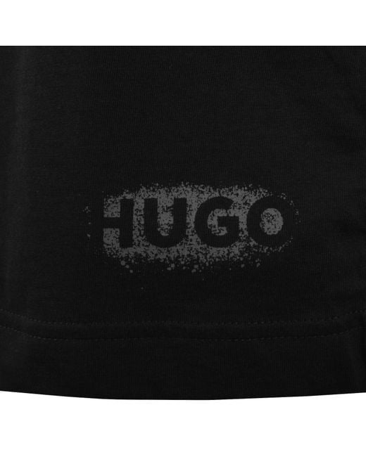 HUGO Black Spray Logo Shorts for men