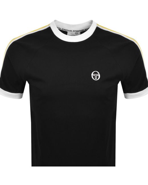 Sergio Tacchini Black Pino Ringer T Shirt for men