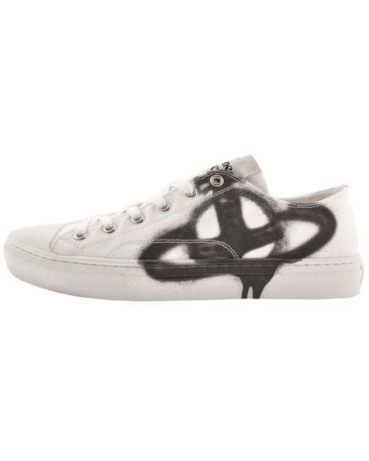 Vivienne Westwood White Plimsoll Low Top Trainers for men