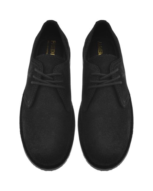 Fred Perry Black Linden Suede Shoes for men