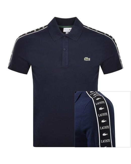Lacoste Blue Taped Logo Polo T Shirt for men