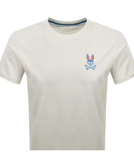 Psycho Bunny White Frank Back Graphic T Shirt for men