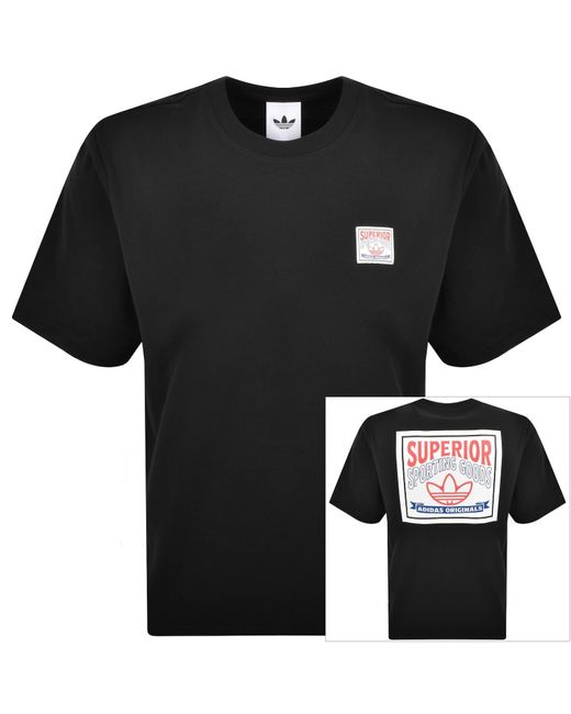 Adidas Originals Black Graphic T Shirt for men