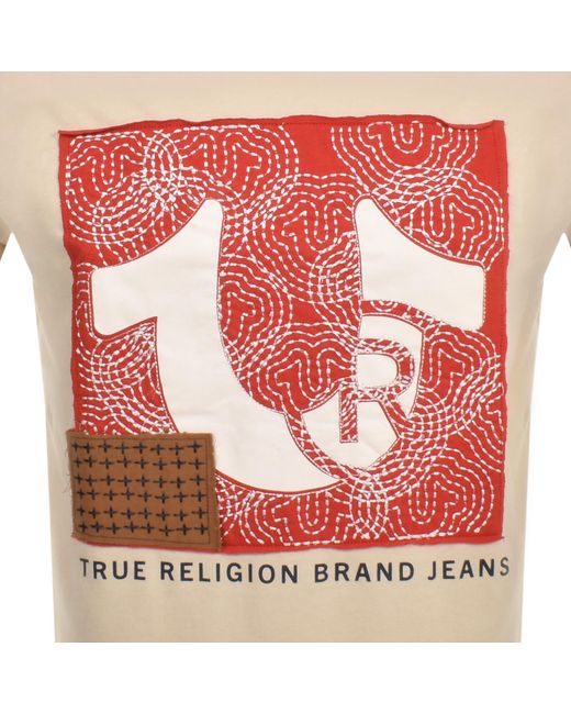 True Religion Pink Shashiko T Shirt for men