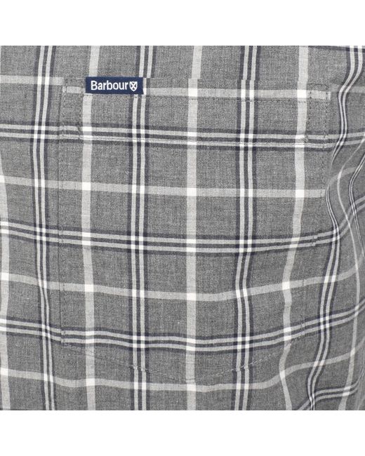 Barbour Gray Bramham Checked Tailored Shirt for men