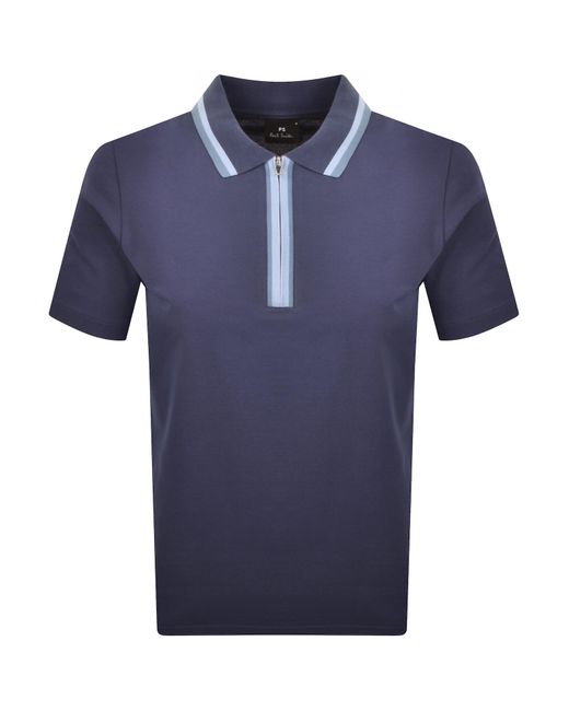 Paul Smith Blue Tipped Polo T Shirt for men