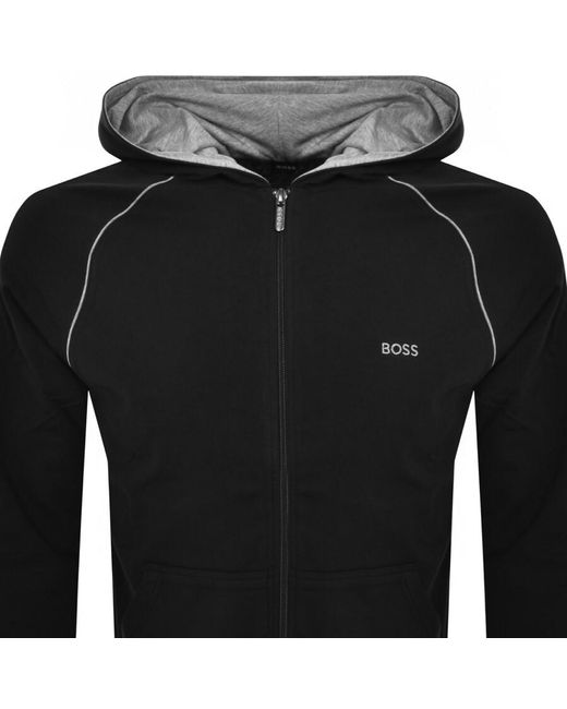 BOSS BUSINESS Black Boss Full Zip Hoodie for men