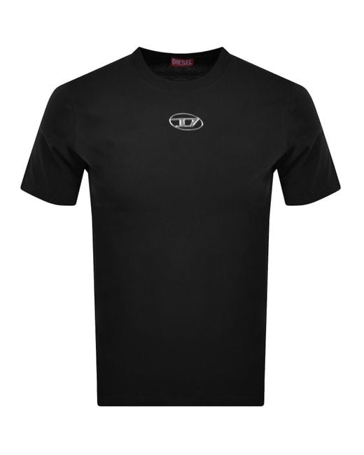DIESEL | T-ADJUST-OD T-SHIRT BLACK 半袖Tシャツ 黑 Men's T-shirt with tonal logo embroidery | Black | Diesel