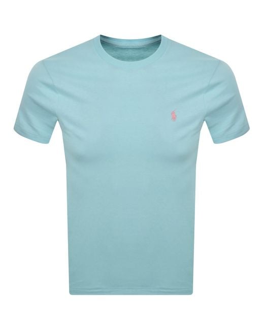 Ralph Lauren Blue Crew Neck Slim Fit T Shirt for men