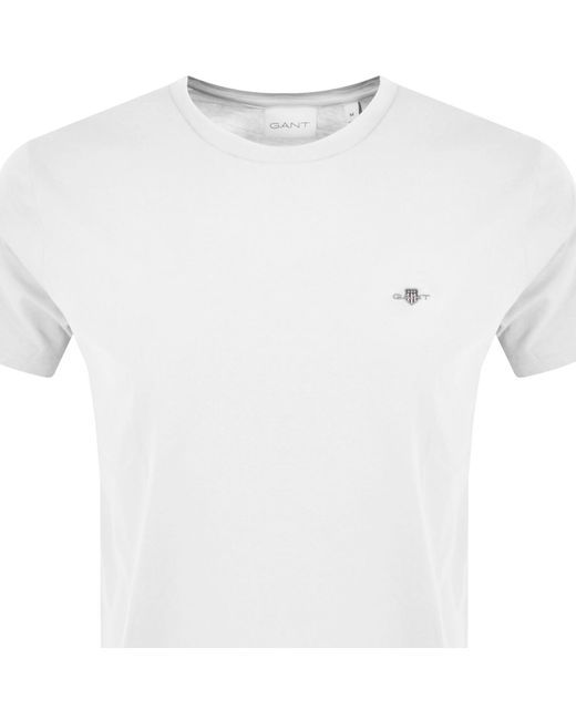 Gant White Original Regular Shield T Shirt for men