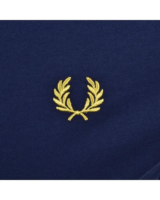 Fred Perry Blue Twin Tipped T Shirt French for men