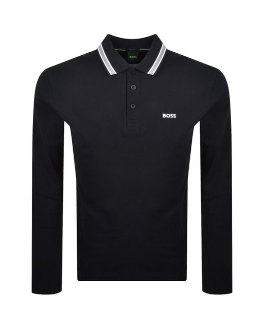 Boss Black Boss Plisy Long Sleeve Polo Dark for men