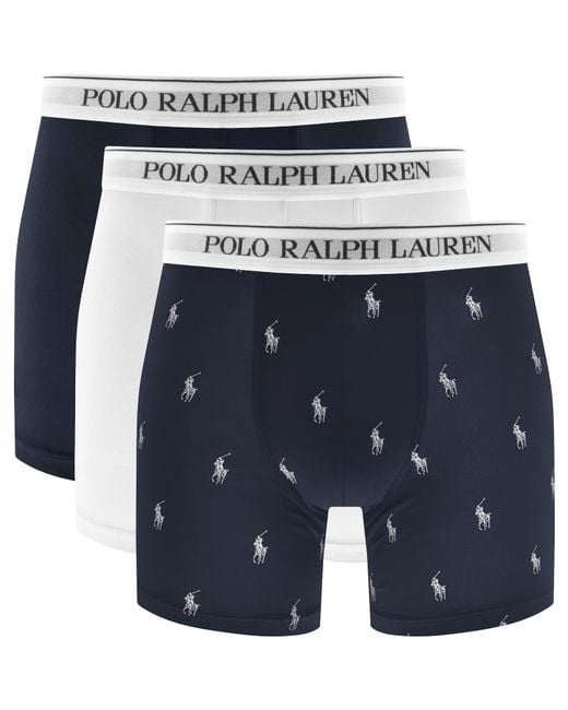 Ralph Lauren Blue Underwear 3 Pack Trunks for men