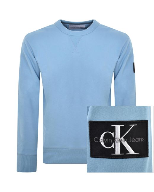 Calvin Klein Blue Jeans Badge Sweatshirt for men