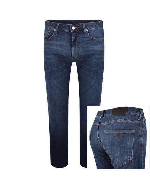 Armani Blue Emporio J45 Jeans Mid Wash for men