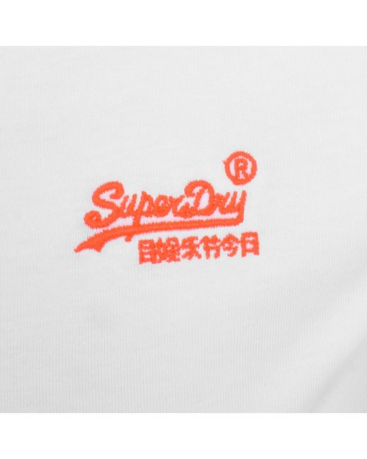Superdry White Essential Logo Neon Polo T Shirt for men