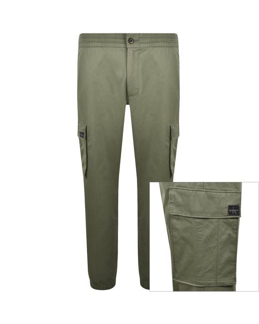 Calvin Klein Green Jeans Skinny Cargo Trousers for men