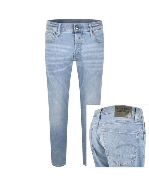 G-Star Blue G-Star 3301 Slim Fit Jeans Light Wash for men