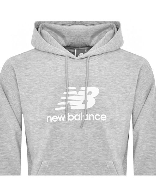 New Balance Gray Sport Essentials Logo Hoodie for men