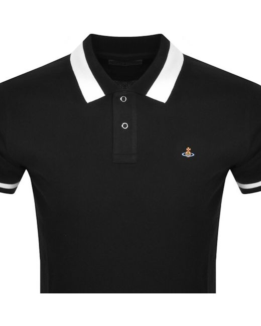 Vivienne Westwood Black Logo Polo T Shirt for men