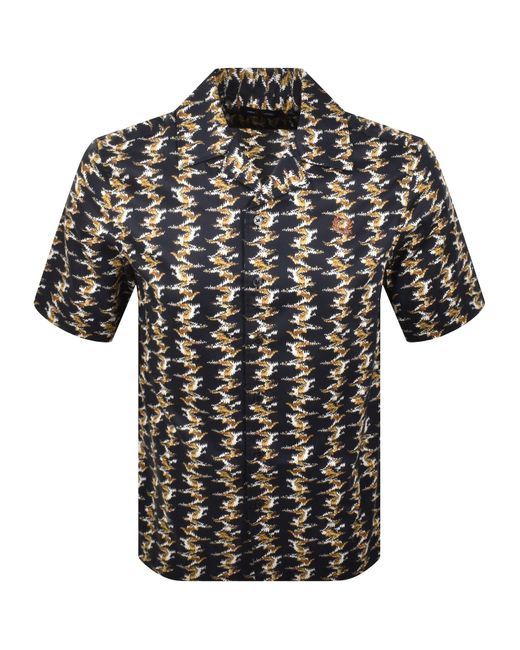 Fred Perry Black Abstract Print Shirt for men