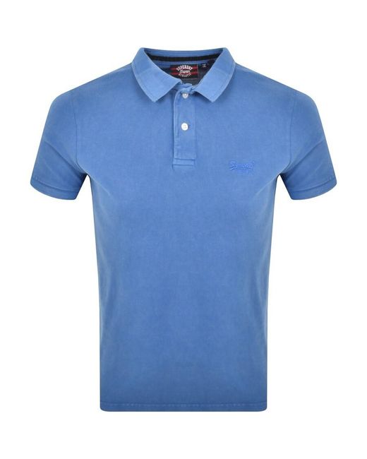 Superdry Blue Short Sleeved Polo T Shirt for men
