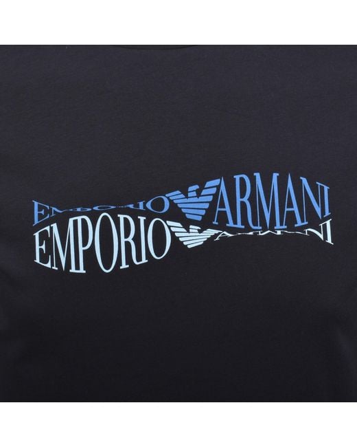 Armani Blue Emporio Logo T Shirt for men