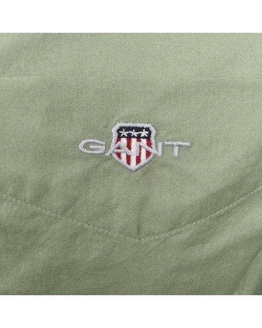 Gant Green Poplin Long Sleeved Shirt for men