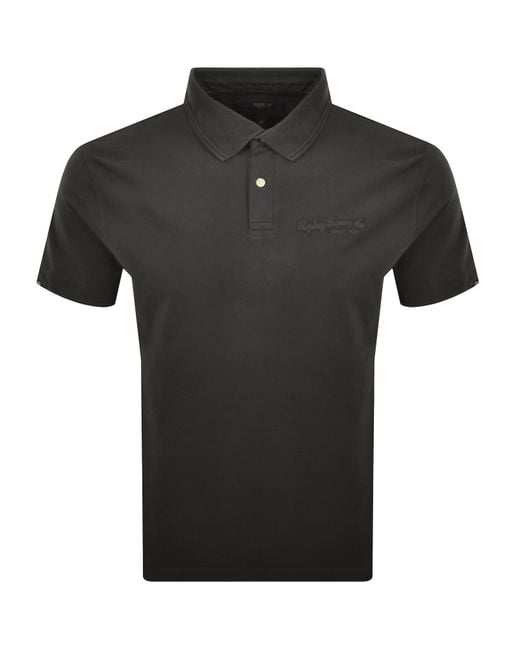Replay Black Short Sleeved Logo Polo T Shirt for men