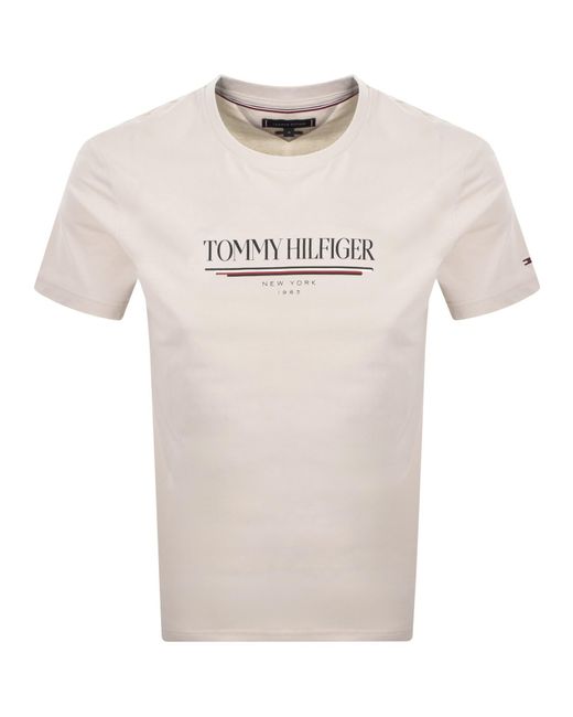 Tommy Hilfiger Natural Logo Brand Love T Shirt Off for men