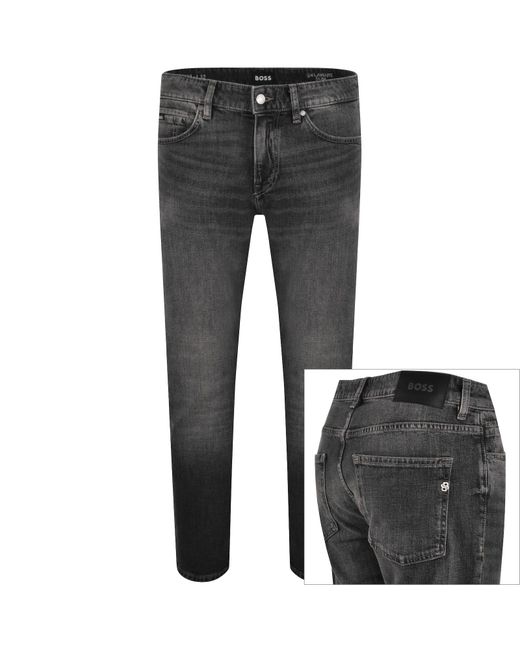 BOSS BUSINESS Gray Boss C Delaware Slim Fit Jeans Dark for men