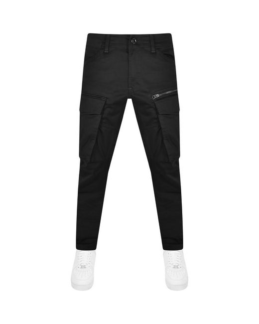 G-Star RAW Black Raw Rovic Tapered Trousers for men