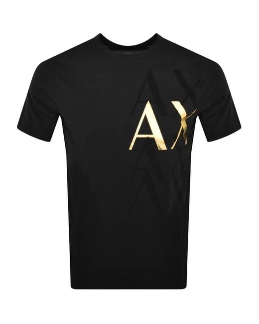 Armani Exchange Black Crew Neck Logo T Shirt for men