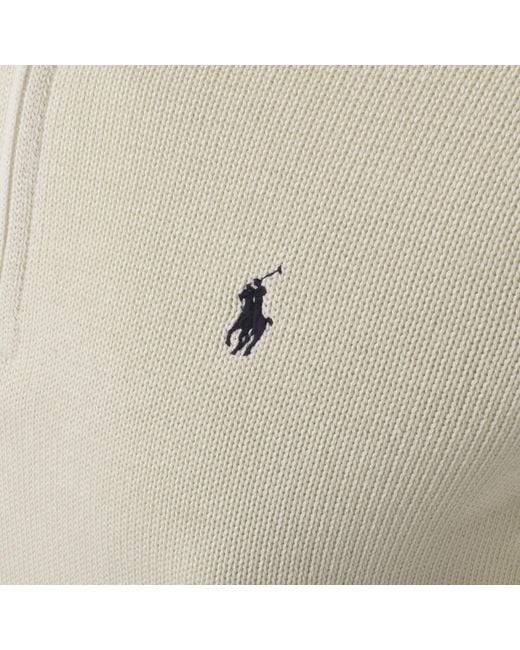 Ralph Lauren Natural Half Zip Knit Jumper for men