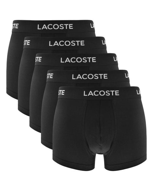 Lacoste Black 5 Pack Casual Trunks for men