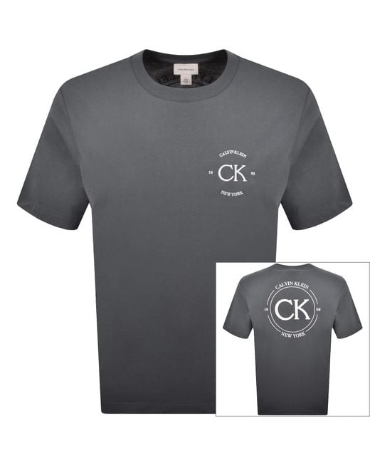 Calvin Klein Gray Jeans Graphic T Shirt for men