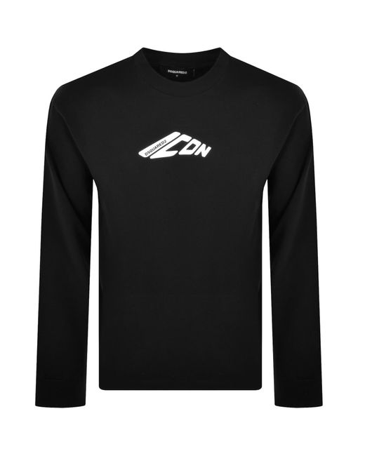 DSquared² Black Logo Long Sleeve T Shirt for men