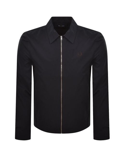 Fred Perry Black Poplin Overshirt for men