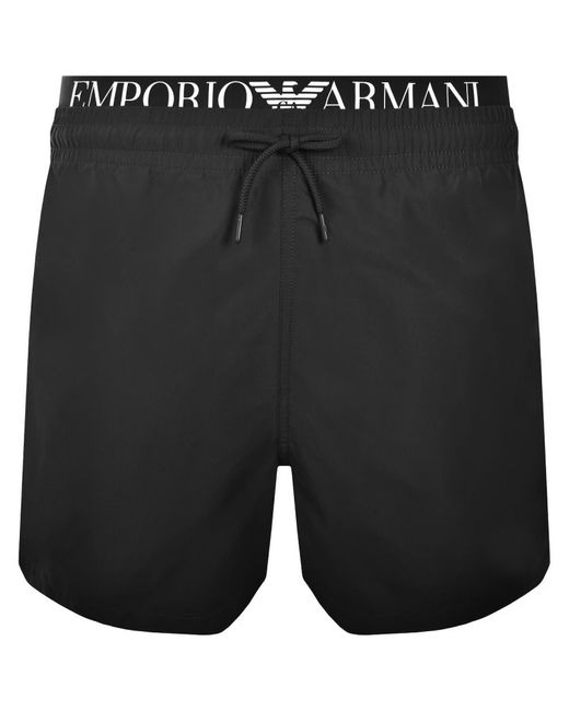 Armani Black Emporio Boxer Swim Shorts for men