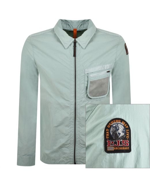 Parajumpers Green Wymond Overshirt Mineral for men