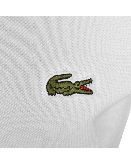 Lacoste White Contrast Collar Polo T Shirt for men