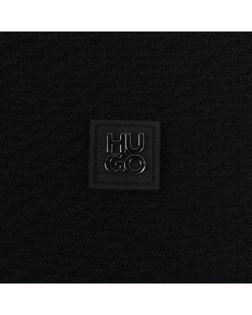 HUGO Black Sastoon Long Sleeve Knit Polo for men