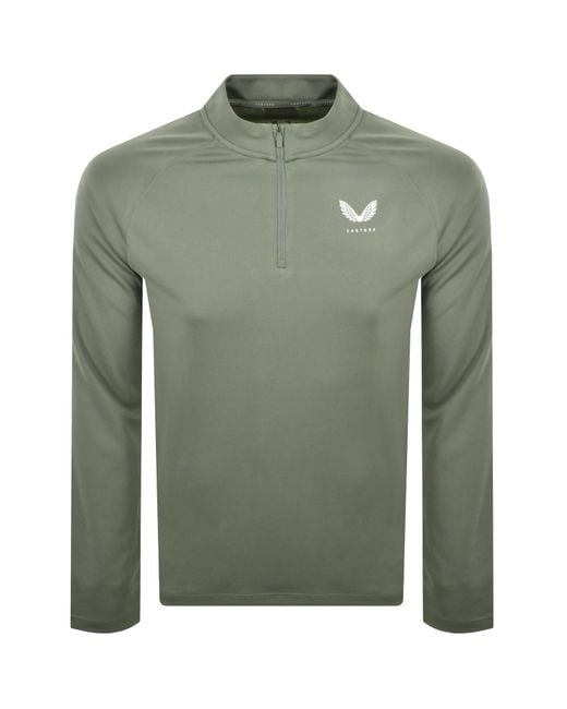 Castore Green Adapt Quarter Zip Sweatshirt for men