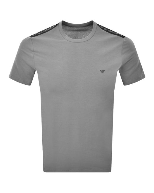 Armani Gray Emporio Core Logo Band T Shirt Shade for men