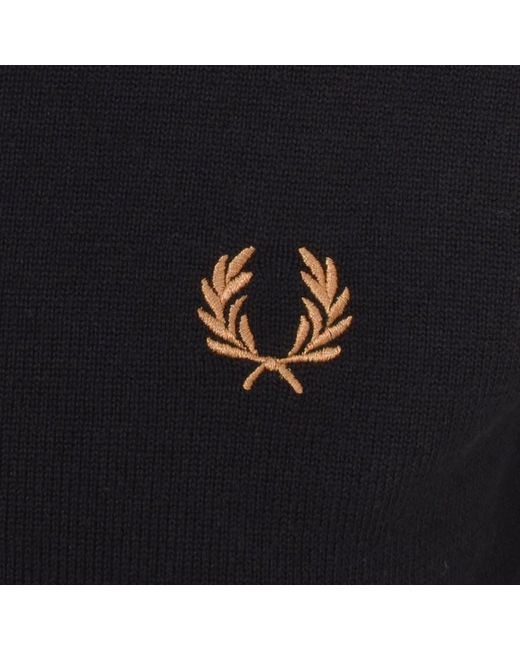 Fred Perry Black Classic Knit Full Zip Cardigan for men