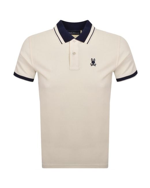 Psycho Bunny Natural Textured Collar Polo T Shirt for men